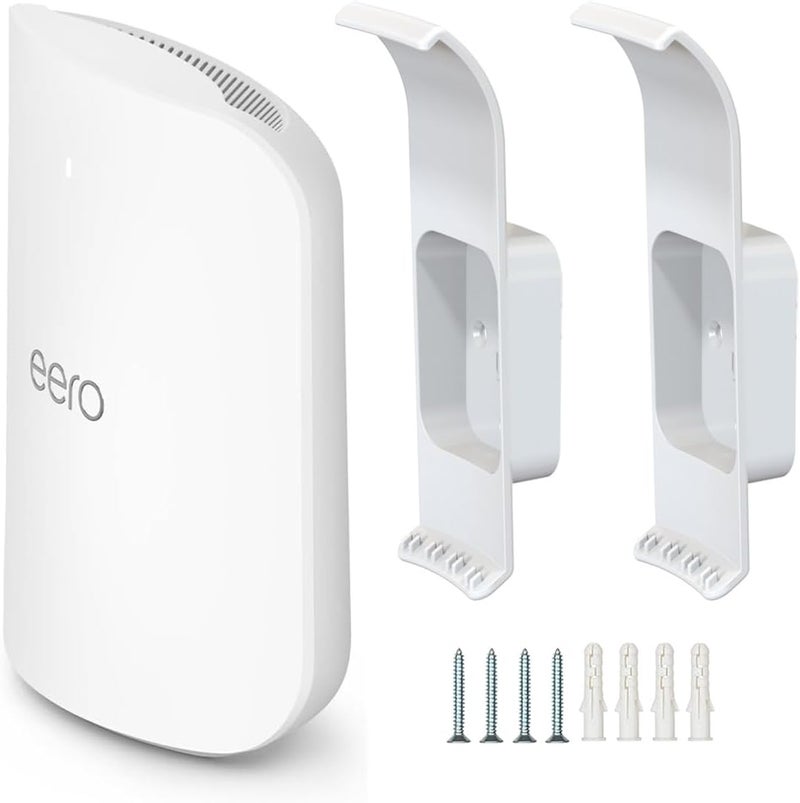 Mamerry Wall Mount Holder for eero Max 7, No Messy Wires, Space Saving, Wall Stand Bracket Compatible with eero Max 7 Tri-Band Mesh WiFi System (2 Pack) - Image 1